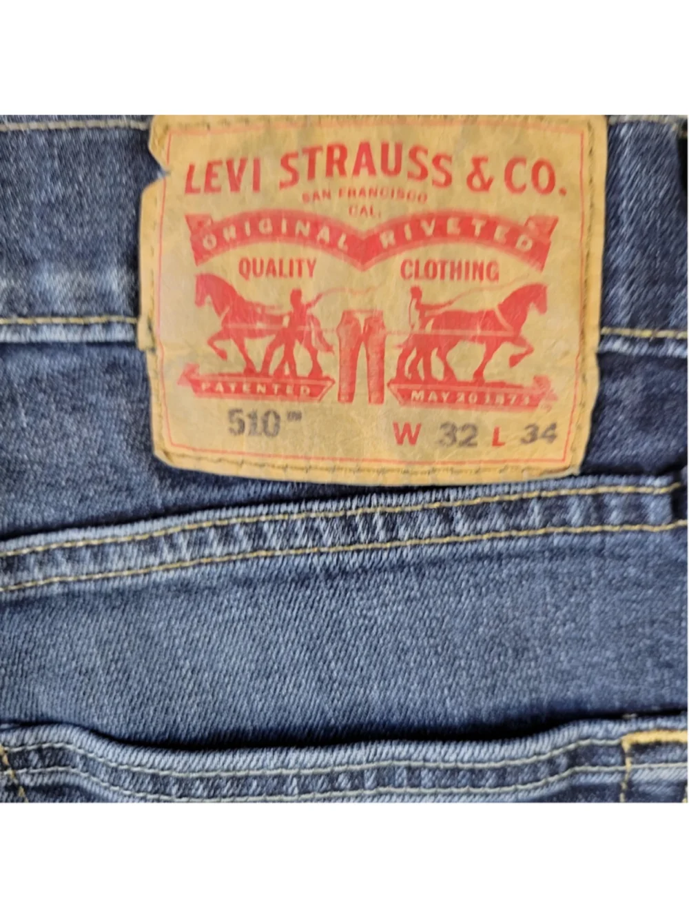 Levi's 510 Slim Straight Blue Jeans Size 32/34 Men's Excellent Condition